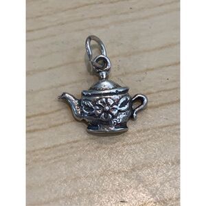Small Tea Pot Sterling Silver Jewelry Charm #collector